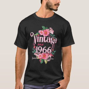 Womens Birthday Gift Born In July 1966 Flowers Bda T-Shirt