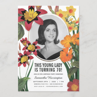 Women's Birthday Invitations - Old Photo Botanical