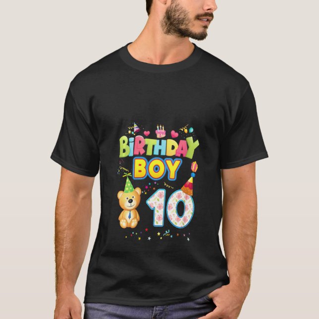 Womens Birthday Prince 10th Cute Teddy Bear 10 Yea T-Shirt (Front)