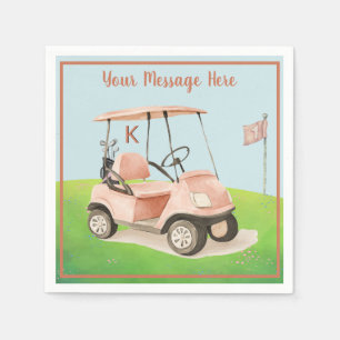 Women's Birthday Retirement Golf Theme Monogram Napkin
