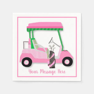 Women's Birthday Retirement Pink Golf Theme Party Napkin