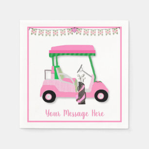 Women's Birthday Retirement Pink Golf Theme Party  Napkin