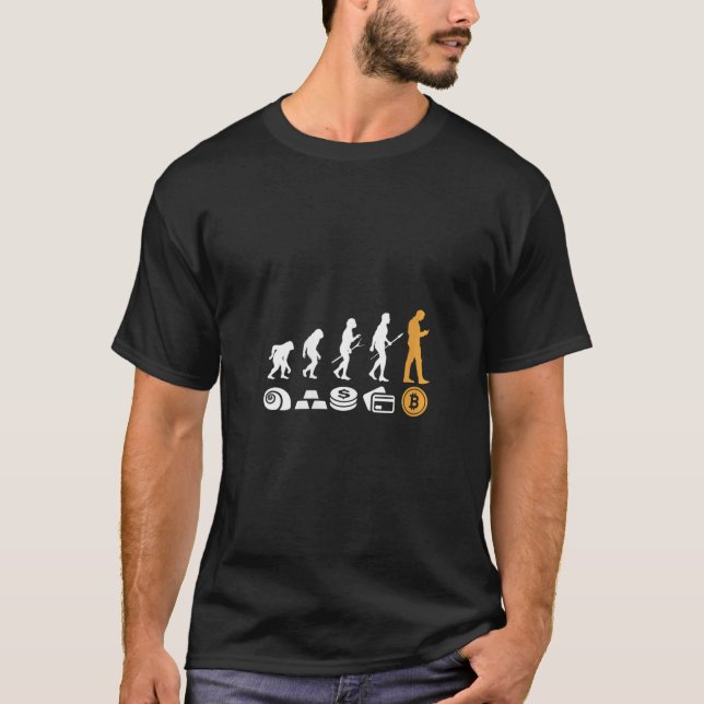 Womens Bitcoin Evolution BTC Crypto Cryptocurrency T-Shirt (Front)