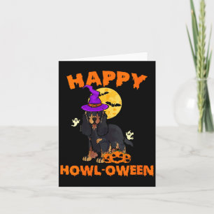 Womens Black And Tan Cocker Spaniel Dog Witch Card
