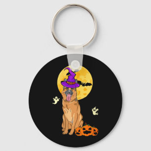 Womens Black And Tan German Shepherd Witch Key Ring