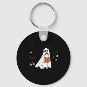 Womens Black And White Border Collie Boo Dog Key Ring