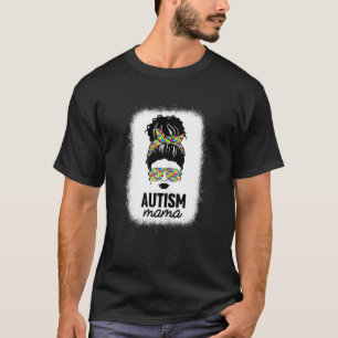 Womens Black Autism Mama Autism Awareness Mum Auti T-Shirt