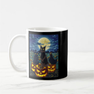 Womens Black Cat Dog Chicken Halloween Pumpkin Coffee Mug