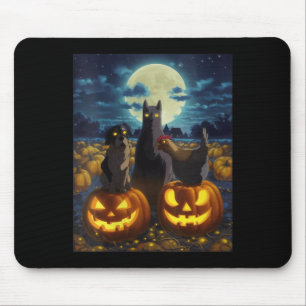 Womens Black Cat Dog Chicken Halloween Pumpkin Mouse Pad
