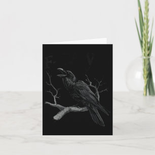 Womens Black Crow, F-caw-f Funny Black Bird V-neck Card