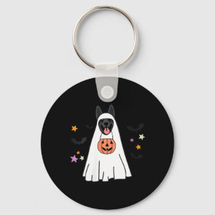 Womens Black German Shepherd Boo Ghost Dog Lover Key Ring