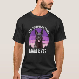 Womens Black German Shepherd Mum Vintage Dog Owne T-Shirt