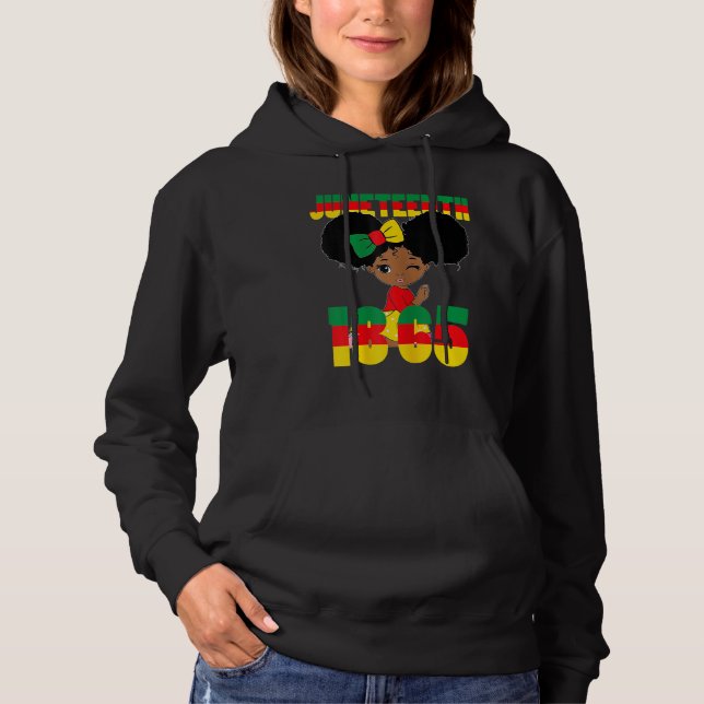 Womens Black History Month African Woman Afro I Am Hoodie (Front)