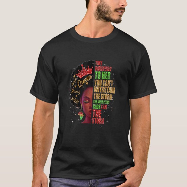 Womens Black History Month Afro Melanin Queen Afri T-Shirt (Front)