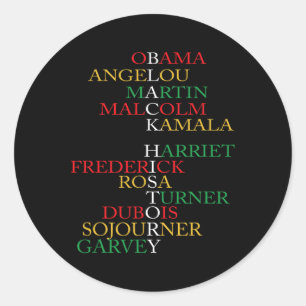Womens Black History Month Apparel Powerful Leader Classic Round Sticker