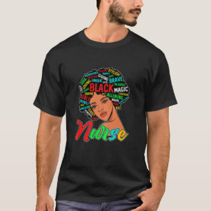 Womens Black History Month Women Nurse Junenth Vin T-Shirt