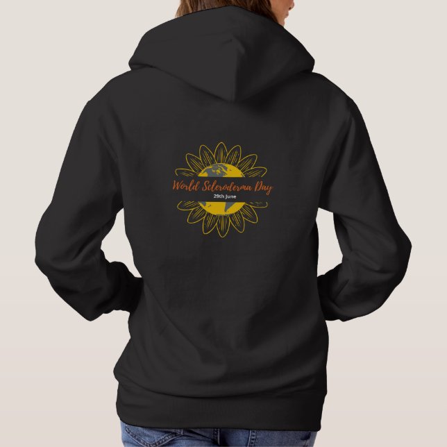 Women's Black Hoodie - World Scleroderma Day (Back)