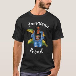 Womens Black Jamaican Proud Mum from Jamaica Flag T-Shirt
