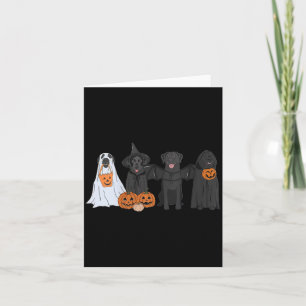 Womens Black Labrador In Ghost Halloween Costume Card
