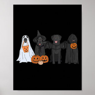 Womens Black Labrador In Ghost Halloween Costume Poster