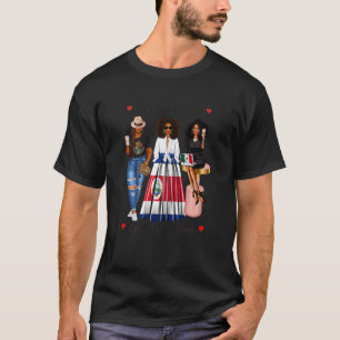 Womens Black Mexican Womens Half Mexican Costa Ric T-Shirt