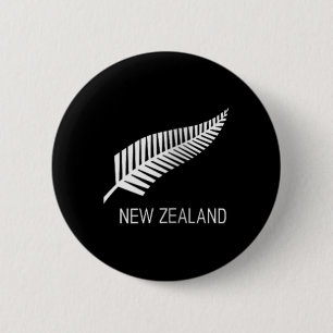Womens Black New Zealand Fern Shirt Mens Black Pro 6 Cm Round Badge