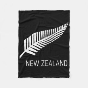 Womens Black New Zealand Fern Shirt Mens Black Pro Fleece Blanket
