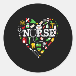 Womens Black Nurse Rn Cna Nicu Afro Africa Queen J Classic Round Sticker
