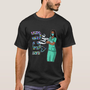 Womens Black Nurse Uniform Afro African ICU Nurse T-Shirt