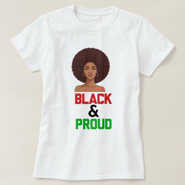 Women's Black & Proud T-Shirt (Design Front)