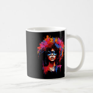 Womens Black Queen Dripping Afro Melanin Juneteent Coffee Mug