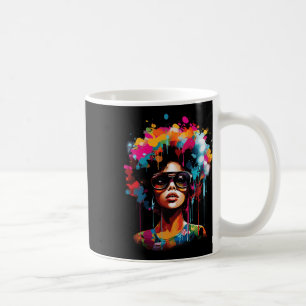 Womens Black Queen Dripping Afro Melanin Juneteent Coffee Mug