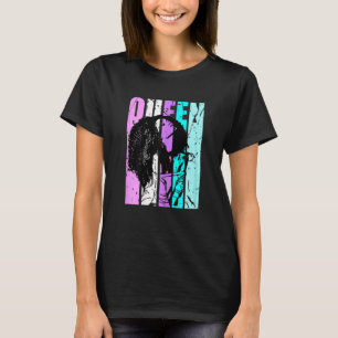 Womens Black Queen Melanin Woman African American T-Shirt
