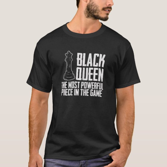 Womens Black Queen Most Powerful Chess African Ame T-Shirt (Front)