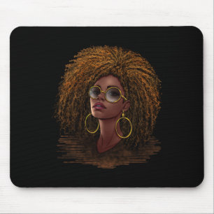 Womens Black Queen Pride Melanin African American  Mouse Pad