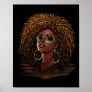 Womens Black Queen Pride Melanin African American Poster