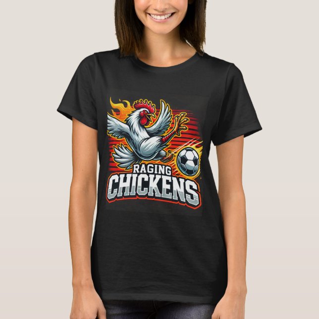 Women's Black Raging Chickens Shirt  (Front)