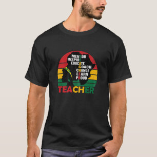 Womens Black Smart Teacher Afro African Woman Blac T-Shirt