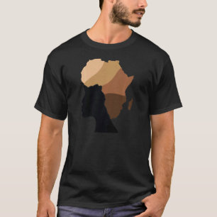 Womens Black Woman Africa Map Hair Melanin Blm Pro T-Shirt