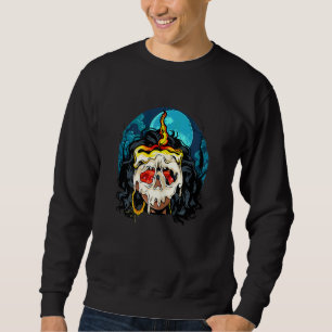 Womens black women wear mask candle and blue moo sweatshirt