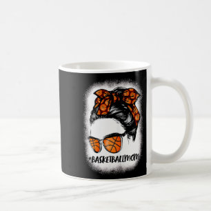 Womens bleached baseball mom messy bun basketball coffee mug