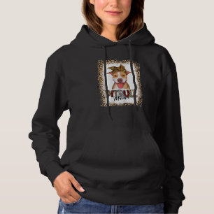 Womens Bleached Pittie Mama Pitbull Leopard Dog M Hoodie