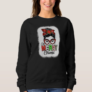 Womens Bleached Red Plaid One Merry Granna Messy B Sweatshirt
