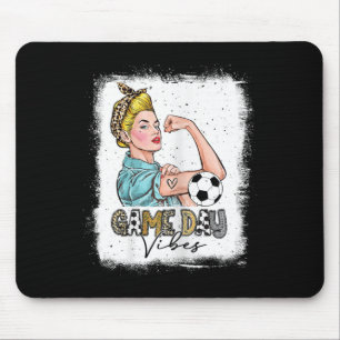 Womens Bleached Soccer Game Day Vibes Soccer Mom G Mouse Pad