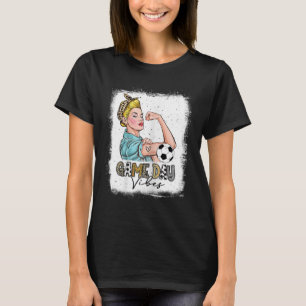 Womens Bleached Soccer Game Day Vibes Soccer Mum G T-Shirt