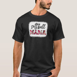 Womens Bleached Softball Mama Softball Game Day Vi T-Shirt