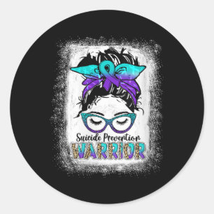 Womens Bleached Suicide Prevention Awareness Week Classic Round Sticker