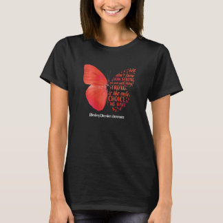 Womens Bleeding Disorders Awareness Butterfly Red T-Shirt