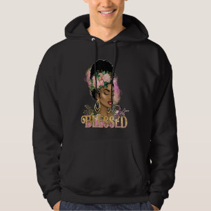 Womens Blessed Afro Women African American Black H Hoodie