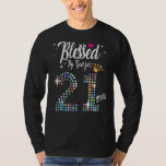 Womens Blessed by God for 21 Years 21st Birthday A T-Shirt<br><div class="desc">Womens Blessed by God for 21 Years 21st Birthday Anniversary</div>